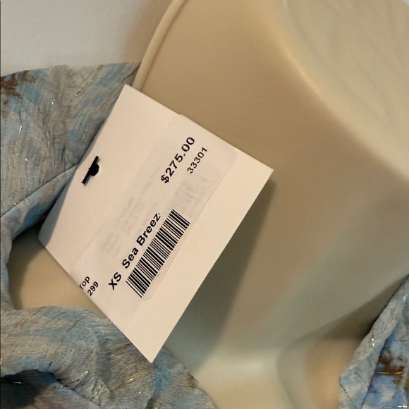 LoveShackFancy Erica Blouse in Sea Breeze size XS NWT - Picture 6 of 9